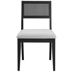 Nimba Faux Rattan Fabric Dining Chairs Set of 2 by Modway