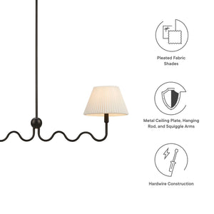 Wave Squiggle 2-Arm Pendant Light by Modway