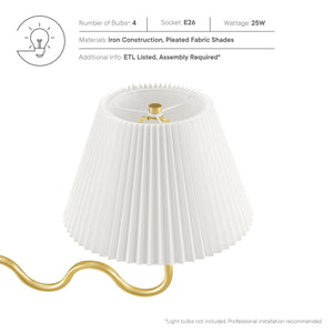 Wave Squiggle 4-Arm Pendant Light by Modway