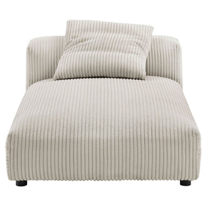 Solace Modular Corduroy Upholstered Armless Chaise Lounge