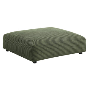 Solace Modular Corduroy Upholstered Armless Loveseat and Ottoman Set