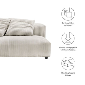 Solace Modular Corduroy Upholstered Armless Loveseat by Modway