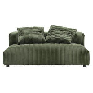 Solace Modular Corduroy Upholstered Armless Loveseat and Ottoman Set