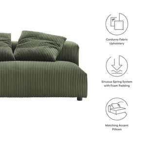 Solace Modular Corduroy Upholstered Armless Loveseat by Modway