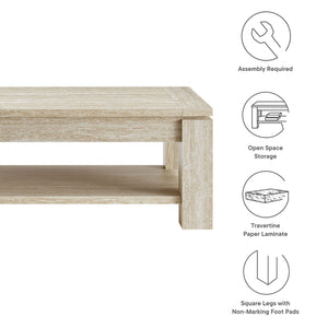 Hollis Travertine Coffee Table by Modway