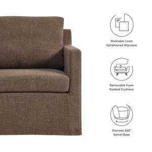 Serene Fabric Slipcovered Swivel Armchair by Modway