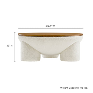 Tridome Round Boucle Upholstered Storage Coffee Table by Modway
