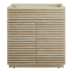 Render 30" Faux Travertine Bathroom Vanity Cabinet