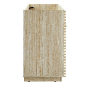 Render 36" Faux Travertine Bathroom Vanity Cabinet