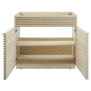 Render 36" Faux Travertine Bathroom Vanity Cabinet