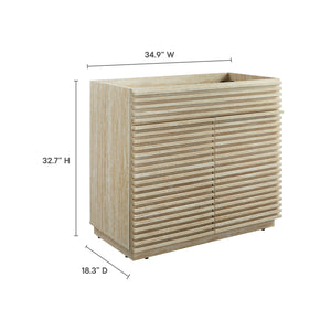 Render 36" Faux Travertine Bathroom Vanity Cabinet