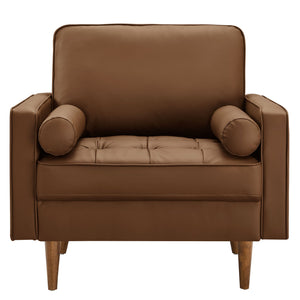 Valour Tufted Vegan Leather Accent Armchair by Modway