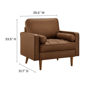 Valour Tufted Vegan Leather Accent Armchair by Modway