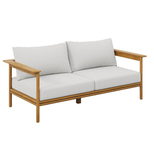 Wren 2-Piece Outdoor Patio Teak Wood Sofa and Ottoman Set by Modway
