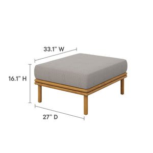Wren Outdoor Patio Teak Wood Ottoman By Modway