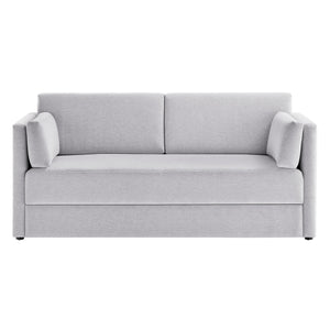 Linden Upholstered Heathered Chenille Small Sofa