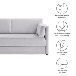 Linden Upholstered Heathered Chenille Small Sofa