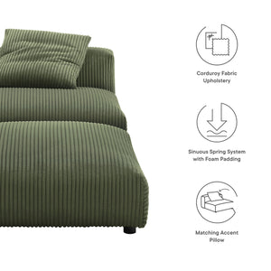 Solace Modular Corduroy Upholstered Armless Chair and Ottoman Set by Modway