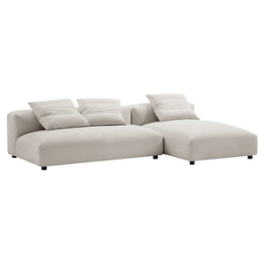 Solace 2-Piece Modular Upholstered Fabric Sectional Sofa with Chaise by Modway