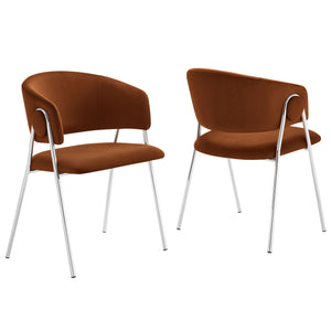 Nella Upholstered Performance Velvet Dining Chair Set of 2