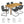 Abacus 7-Piece Rectangular Outdoor Patio Aluminum Dining Table Set with Rattan Armchairs