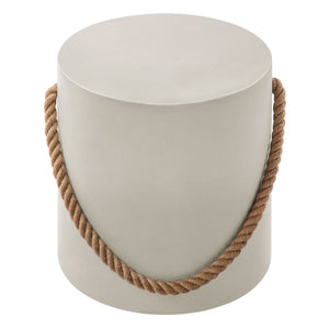 Isera Indoor-Outdoor Patio Rope Concrete Side Table Stool by Modway