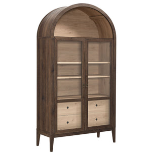 Nolan 1-Piece Wood Storage Cabinet with Arched Glass Doors