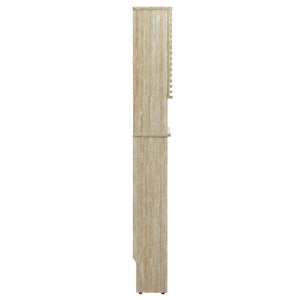 Render Over the Toilet Faux Travertine Bathroom Storage Cabinet by Modway