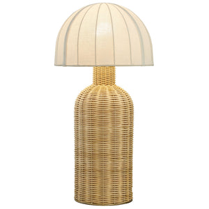 Santo Rattan Table Lamp with Dome Shade by Modway