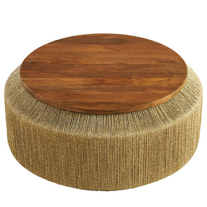 Maris Seagrass and Wood Coffee Table by Modway