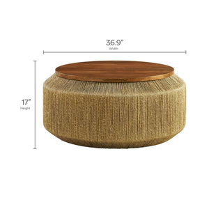 Maris Seagrass and Wood Coffee Table by Modway