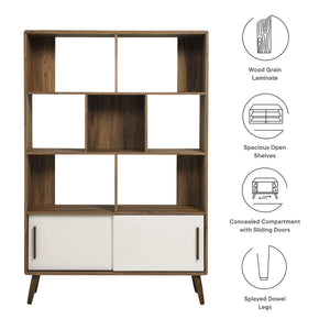 Transmit 45" Four-Tier Bookcase with Sliding Doors