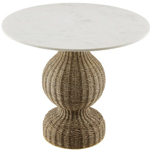 Zale 36" Marble and Seagrass Dining Table by Modway
