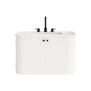 Zia 30" Wall-Mount Bathroom Vanity with Marble Sink