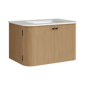 Zia 30" Wall-Mount Bathroom Vanity with Marble Sink