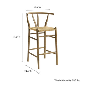 Amish Wood Bar Stool by Modway