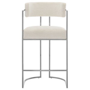 Huron Curved Back Fabric and Metal Counter Stool by Modway