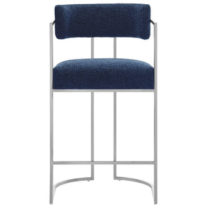 Huron Curved Back Fabric and Metal Counter Stool by Modway