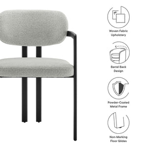 Elio Barrel Fabric and Metal Dining Chair by Modway
