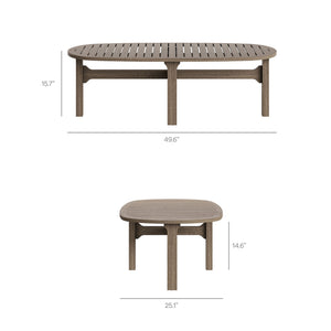 Saratoga Oval Outdoor Patio Teak Wood Coffee Table by Modway