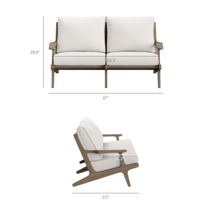 Saratoga Outdoor Patio Teak Wood Loveseat by Modway