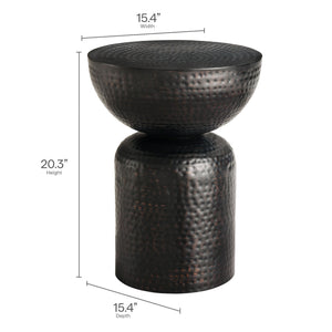 Mella Metal Hammered Side Table by Modway