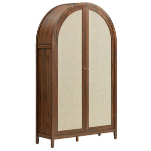Calista 79" Tall Wide Rattan Arched Storage Cabinet by Modway