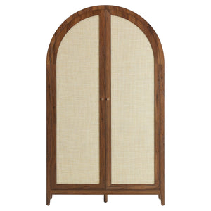 Calista 79" Tall Wide Rattan Arched Storage Cabinet by Modway