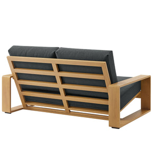 Lirienne Outdoor Patio Aluminum Faux Wood Loveseat by Modway