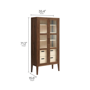 Nell 71" Glass Door Tall Display Storage Cabinet by Modway
