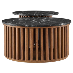 Fortitude Round Faux Marble Top Nesting Coffee Table Set by Modway
