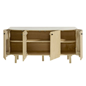 Caldera 60" Curved Solid Wood and Marble Sideboard Storage Cabinet by Modway
