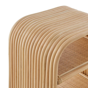 Eve Curved Natural Rattan Side Table by Modway