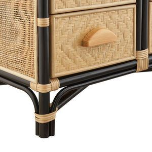 Jane 71 Inch Tall Arched Natural Rattan Bookshelf by Modway